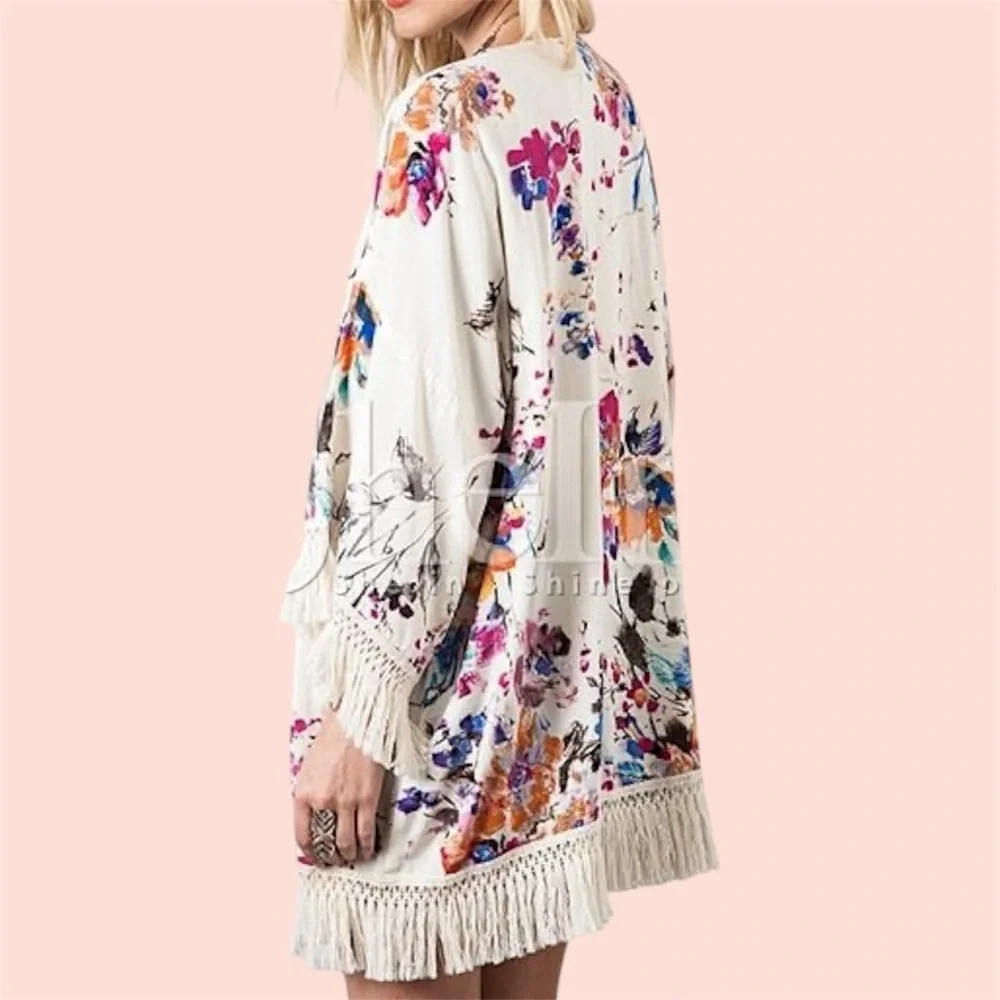 Umgee+ Floral Frayed Tassel Kimono - Picture 7 of 7